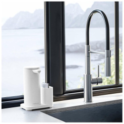 Simplehuman 414ml + Schwammhalter- weißer Stahl