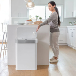 Simplehuman Sensor 58 L - Stahl weiß