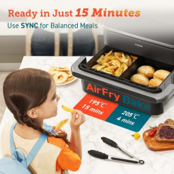 Cosori Dual Blaze TwinFry Smart 10L + Zange - weiß