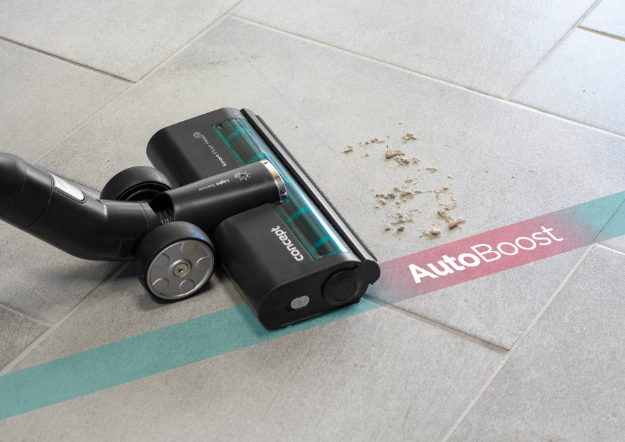 Im Automatikmodus passt der Staubsauger die Saugleistung je nach Verschmutzung selbst an