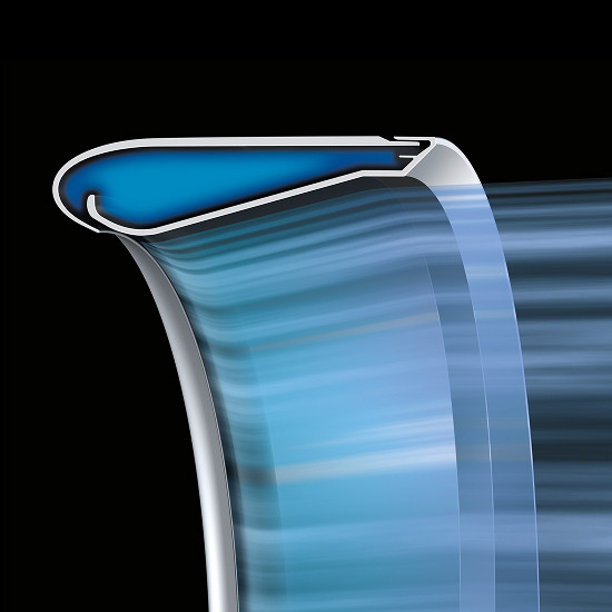 Flügelförmiges Profil mit Coanda-Effekt